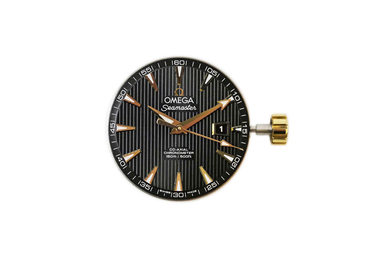 オメガ レディース シーマスター アクアテラ 150 M ムーブメント 自動巻き AT 黒文字盤 ブラックストライプ Cal.8521 可動品