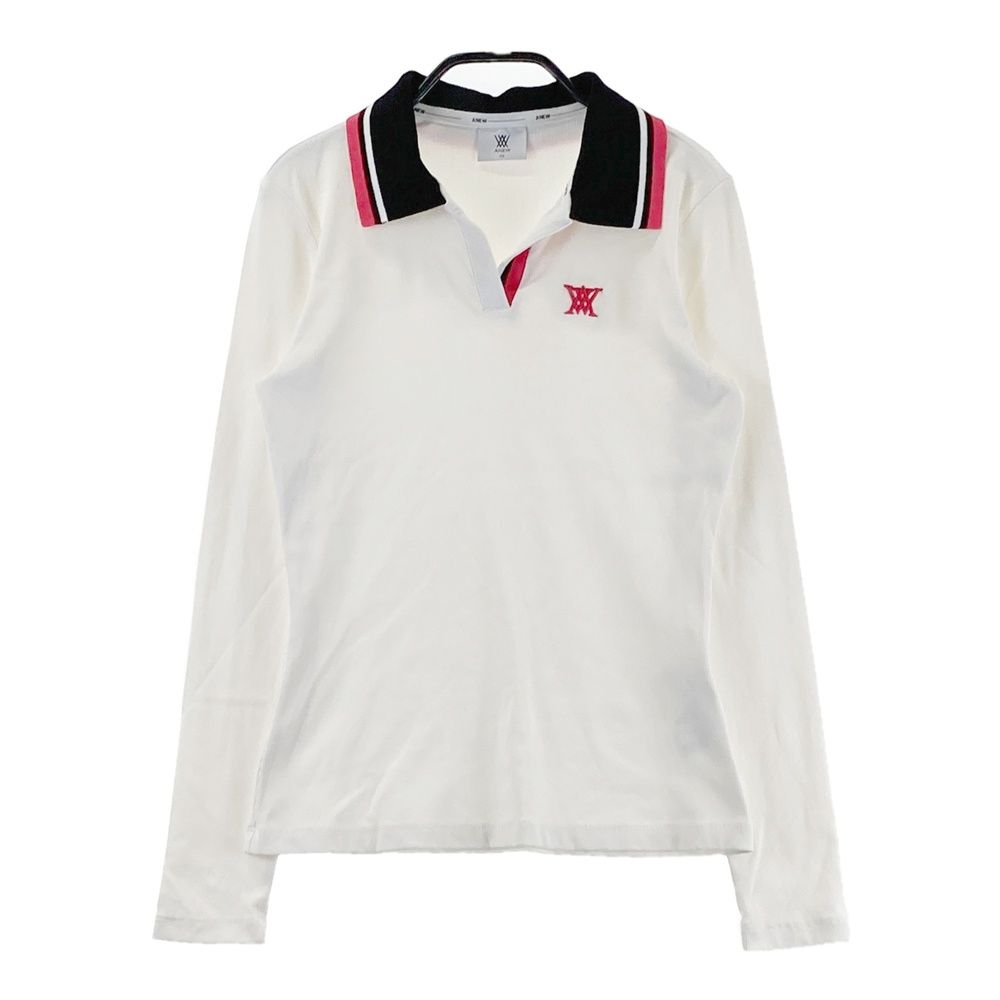 サイズ：XS ANEW GOLF アニューゴルフ 長袖 リブニットポロシャツ