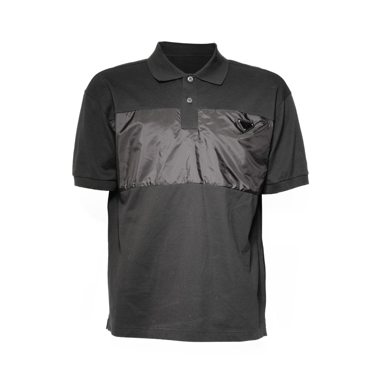 PRADA プラダ 半袖シャツ ナイロン ピケ ポロシャツ L トライアングルロゴ Re-Nylon