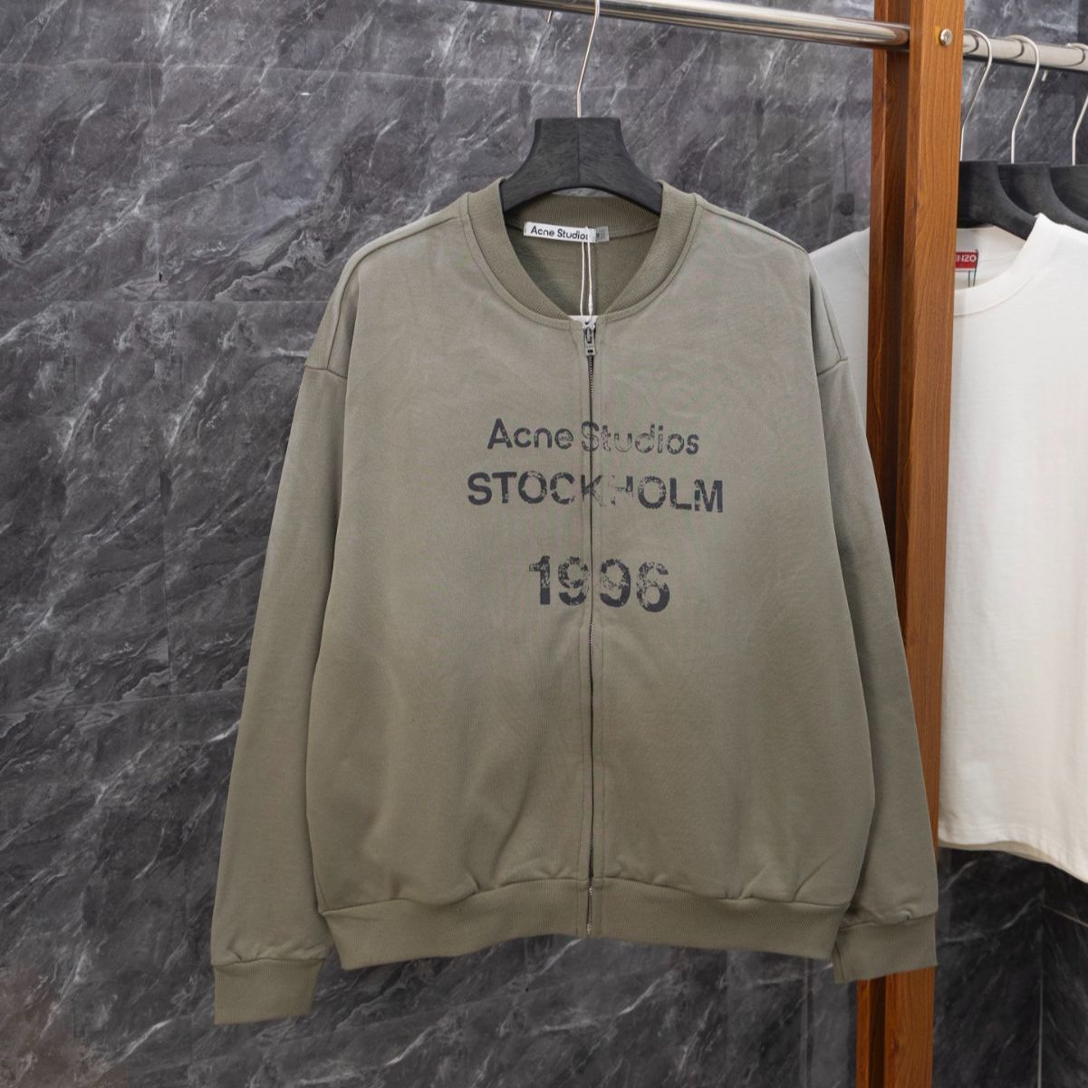 Acne Studios ジップアップカーディガン ミリタリーグリーン
