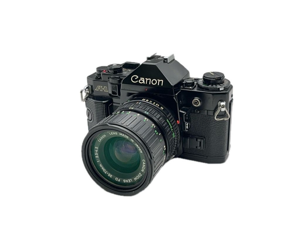 ▽Canon キャノン A-1 一眼レフカメラ レンズ35㎜～70㎜F3.5 現状品