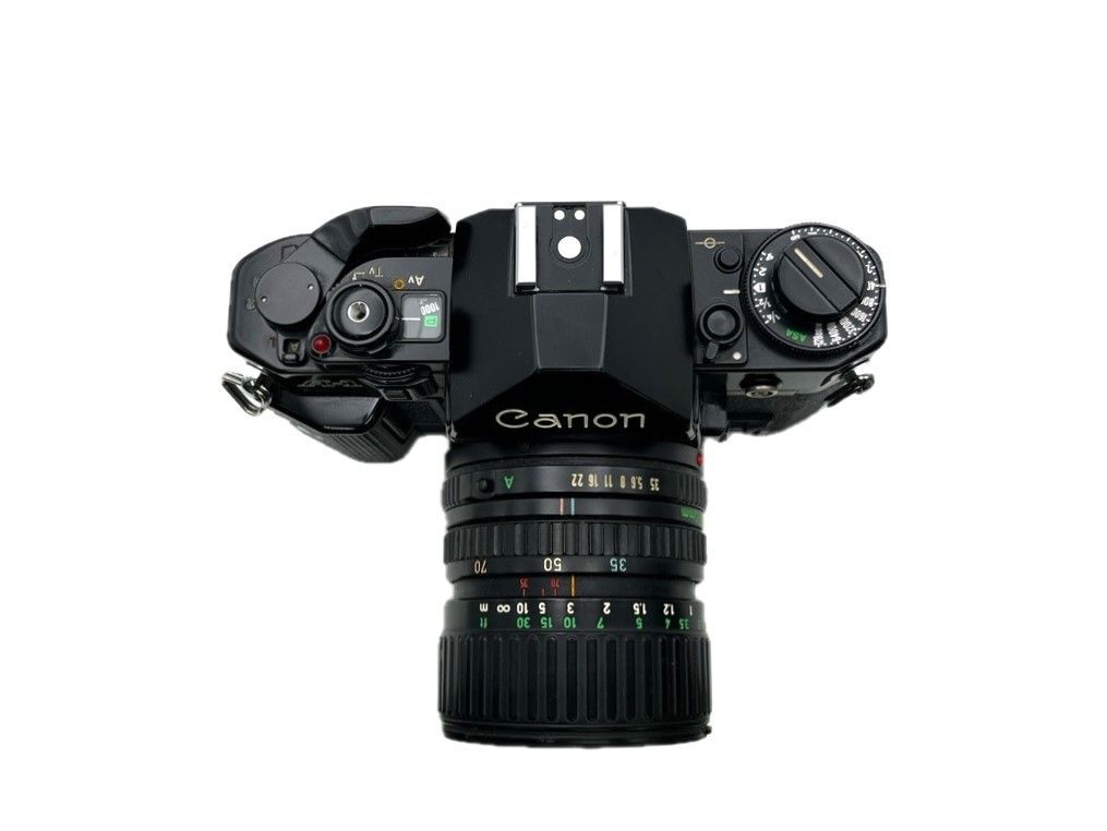 ▽Canon キャノン A-1 一眼レフカメラ レンズ35㎜～70㎜F3.5 現状品