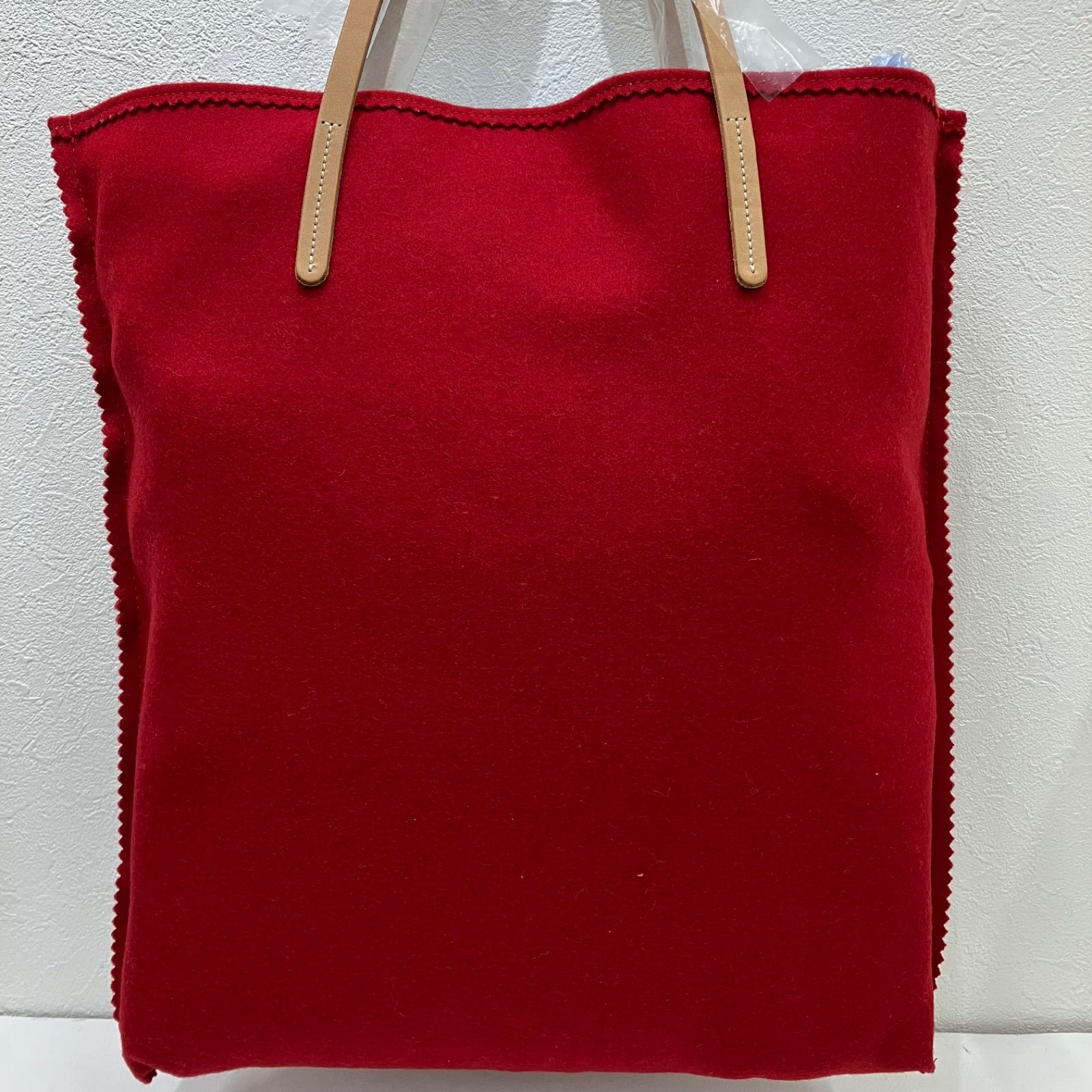 6914 美品 Jack Gomme ジャックゴム トートバッグ 赤系 レッド ウール 