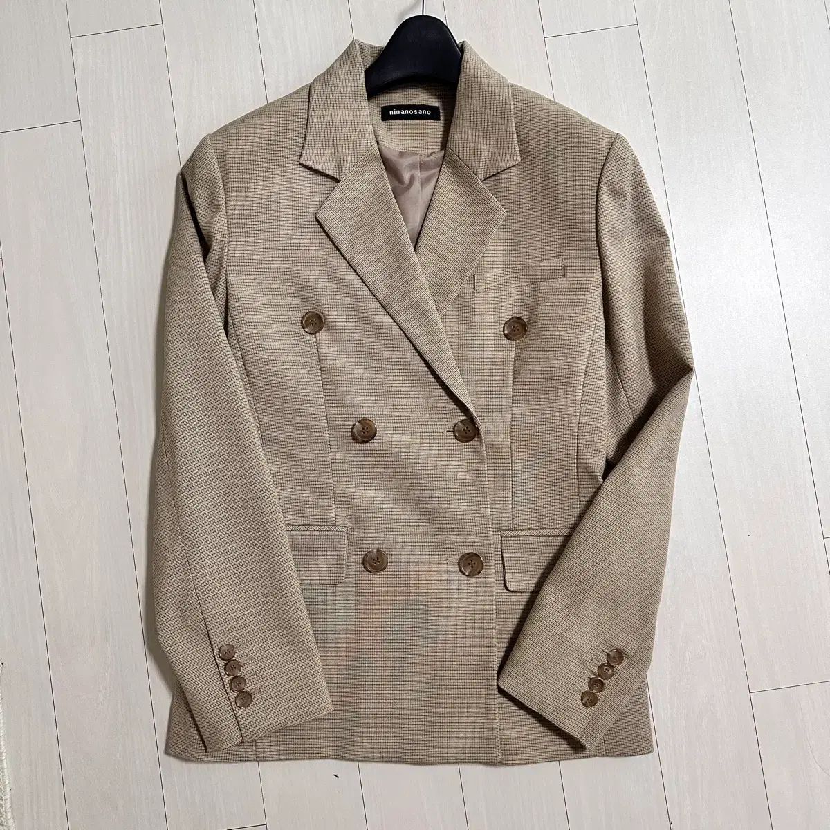 ninanosano CHECK ダブル ブレーザー