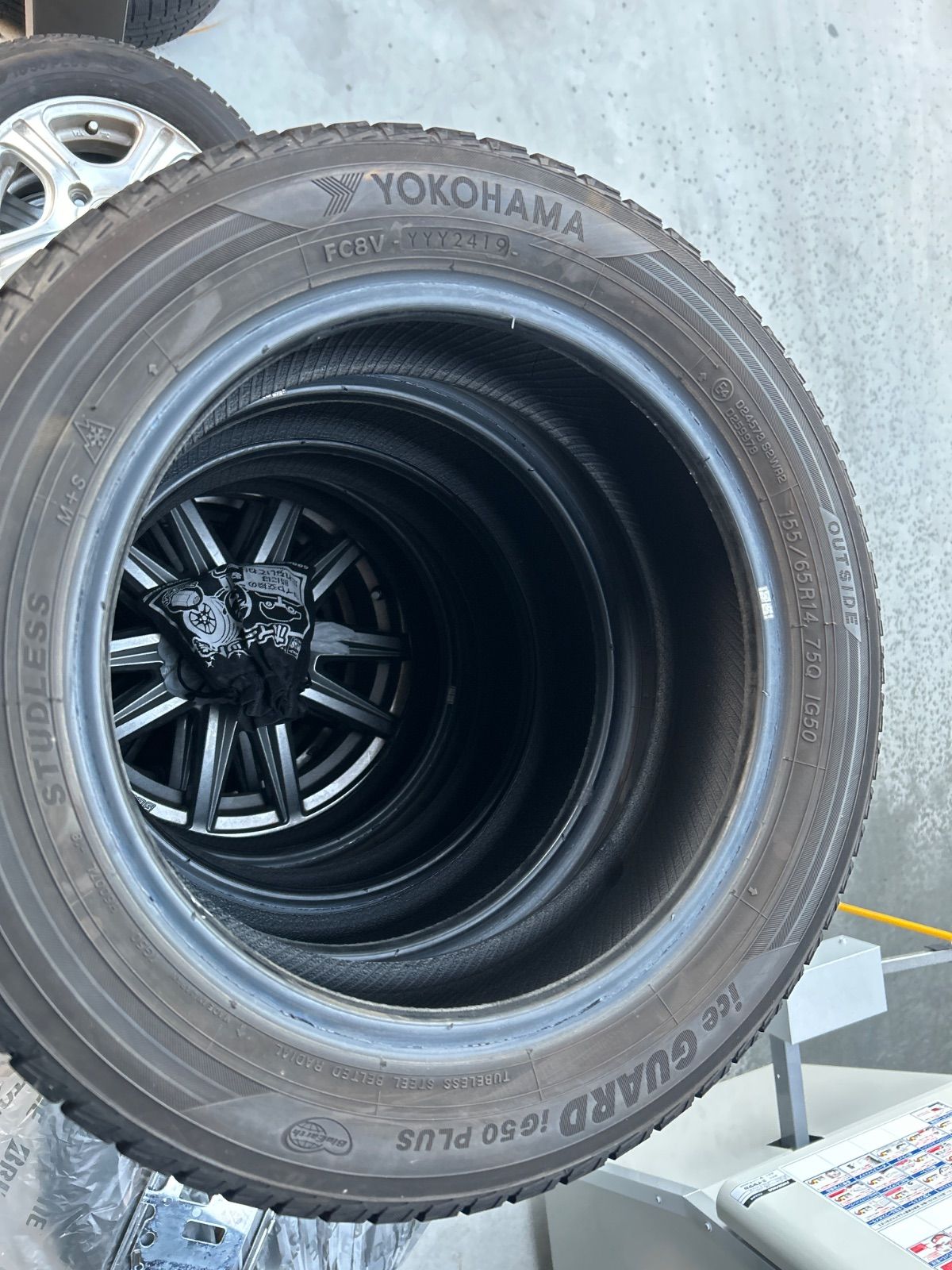 ４本セット 冬 スタッドレス タイヤ ヨコハマ 155 65 R 14