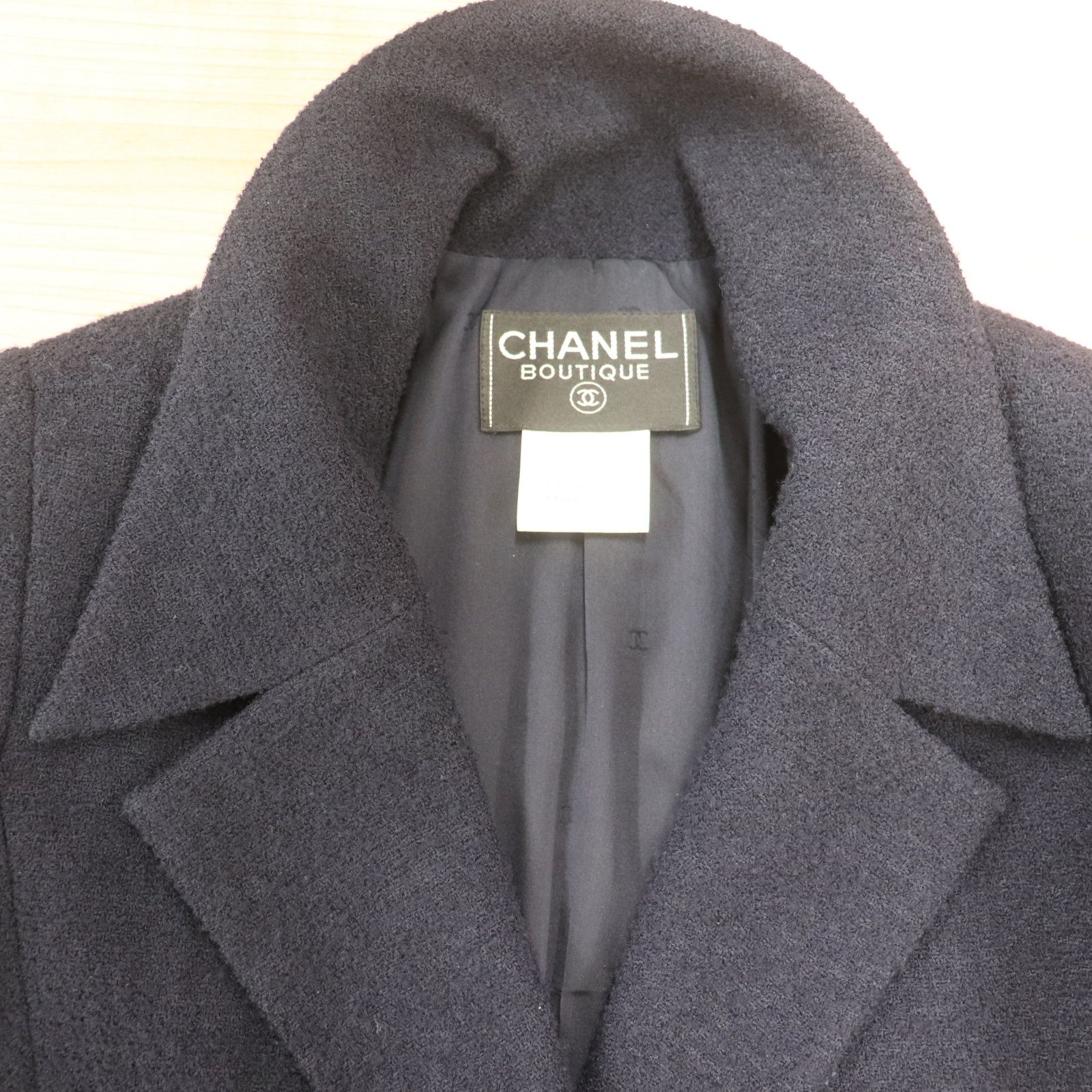 CHANEL ココボタン ヴィンテージ　95 クロップドジャケット　ネイビー38 CHANEL ココボタン ヴィンテージ 95 クロップドジャケット ネイビー38