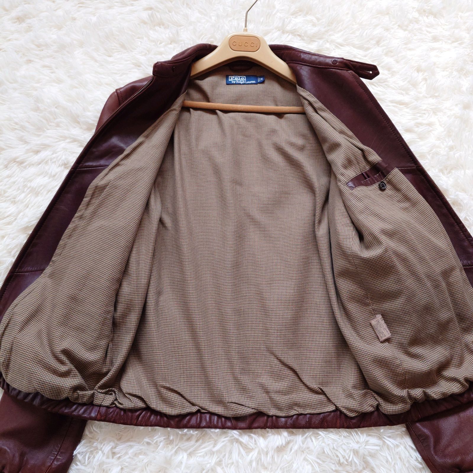 90s ポロ ラルフローレン ラム レザージャケット スウィングトップ 羊革 90r POLO RALPH LAUREN ポロラルフローレン シングル レザージャケット