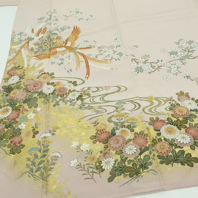 六花-RIKKA- 美品 正絹 金駒刺繡 トールサイズ 桜 菊 鳳凰 色留袖 着物