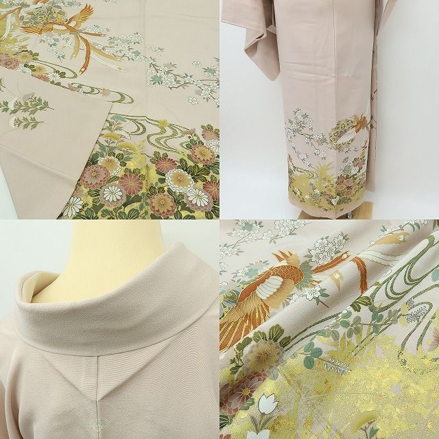 六花-RIKKA- 美品 正絹 金駒刺繡 トールサイズ 桜 菊 鳳凰 色留袖 着物