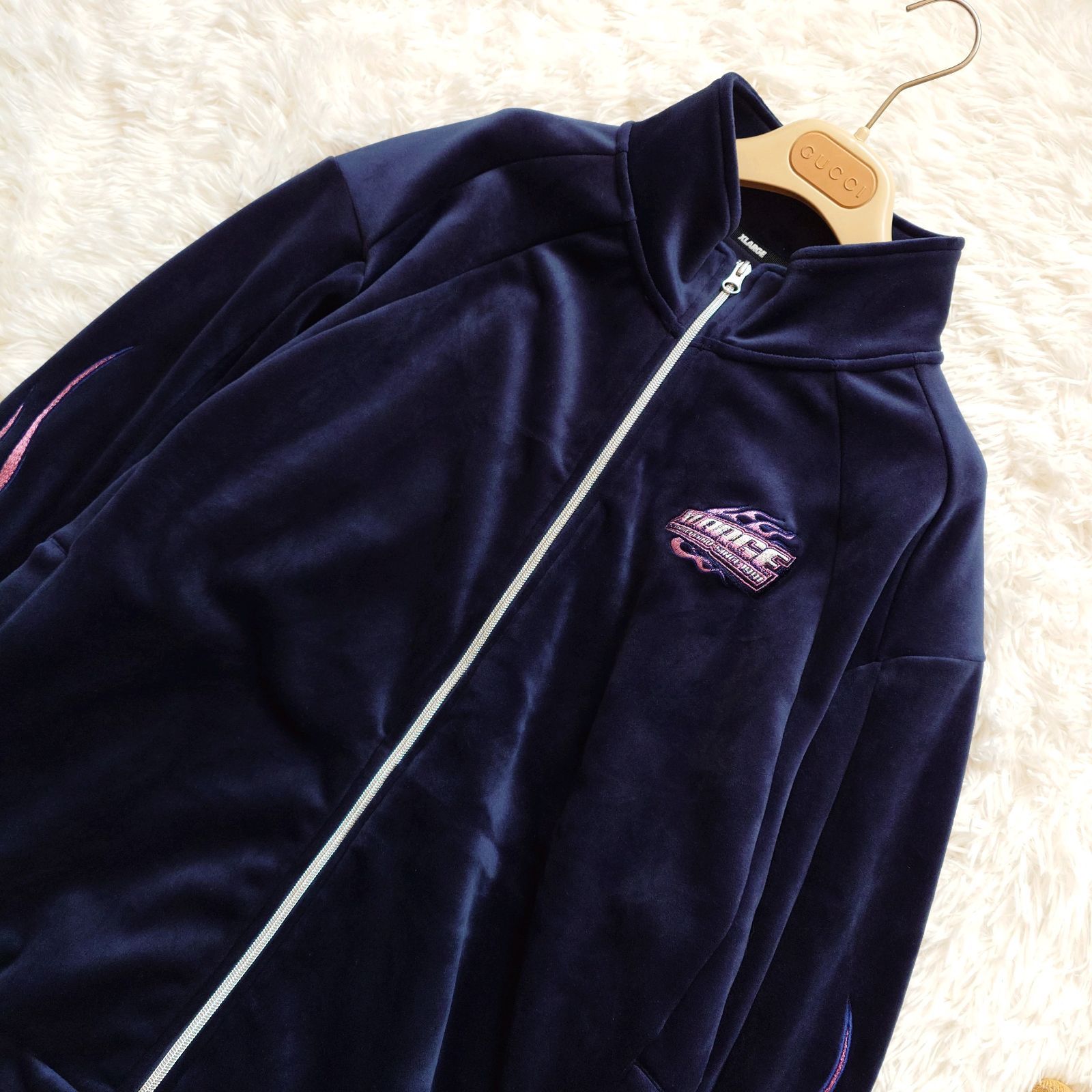 美品 XLARGE エクストララージ VELOUR TRACK JACKET ベロア トラック