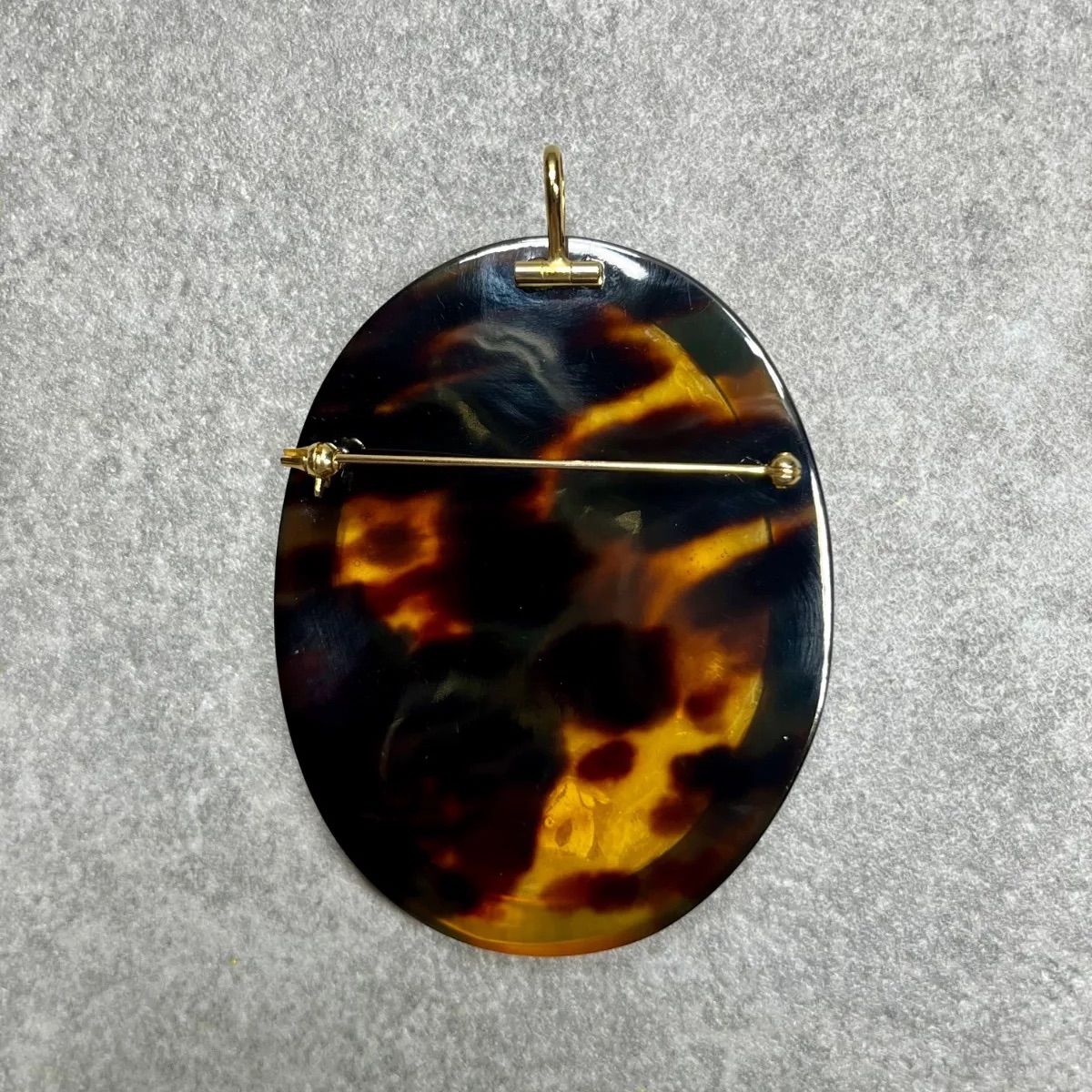 鼈甲 シェルカメオ ブローチ ネックレストップ 本鼈甲 べっ甲