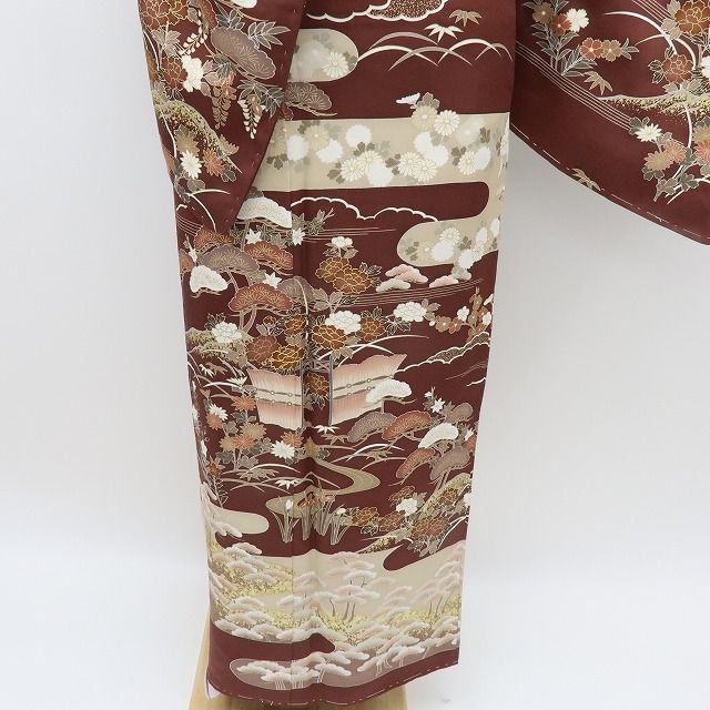 六花-RIKKA- 美品 正絹 金駒刺繡 松竹梅 橘 牡丹 茶屋辻 訪問着 着物