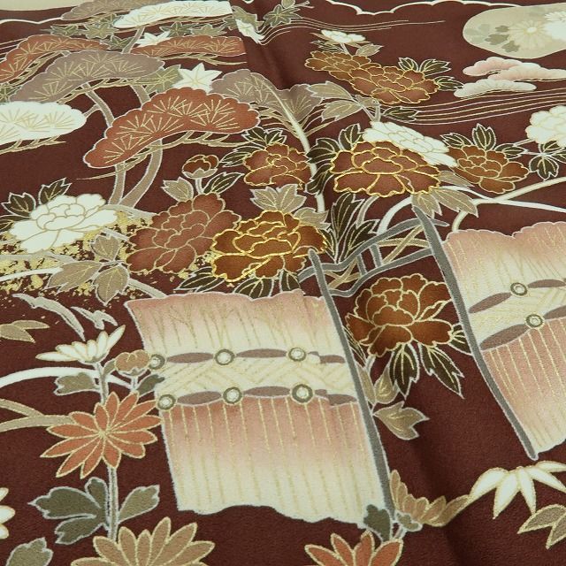 六花-RIKKA- 美品 正絹 金駒刺繡 松竹梅 橘 牡丹 茶屋辻 訪問着 着物