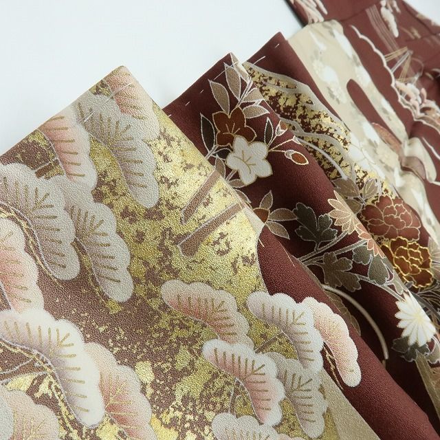 六花-RIKKA- 美品 正絹 金駒刺繡 松竹梅 橘 牡丹 茶屋辻 訪問着 着物