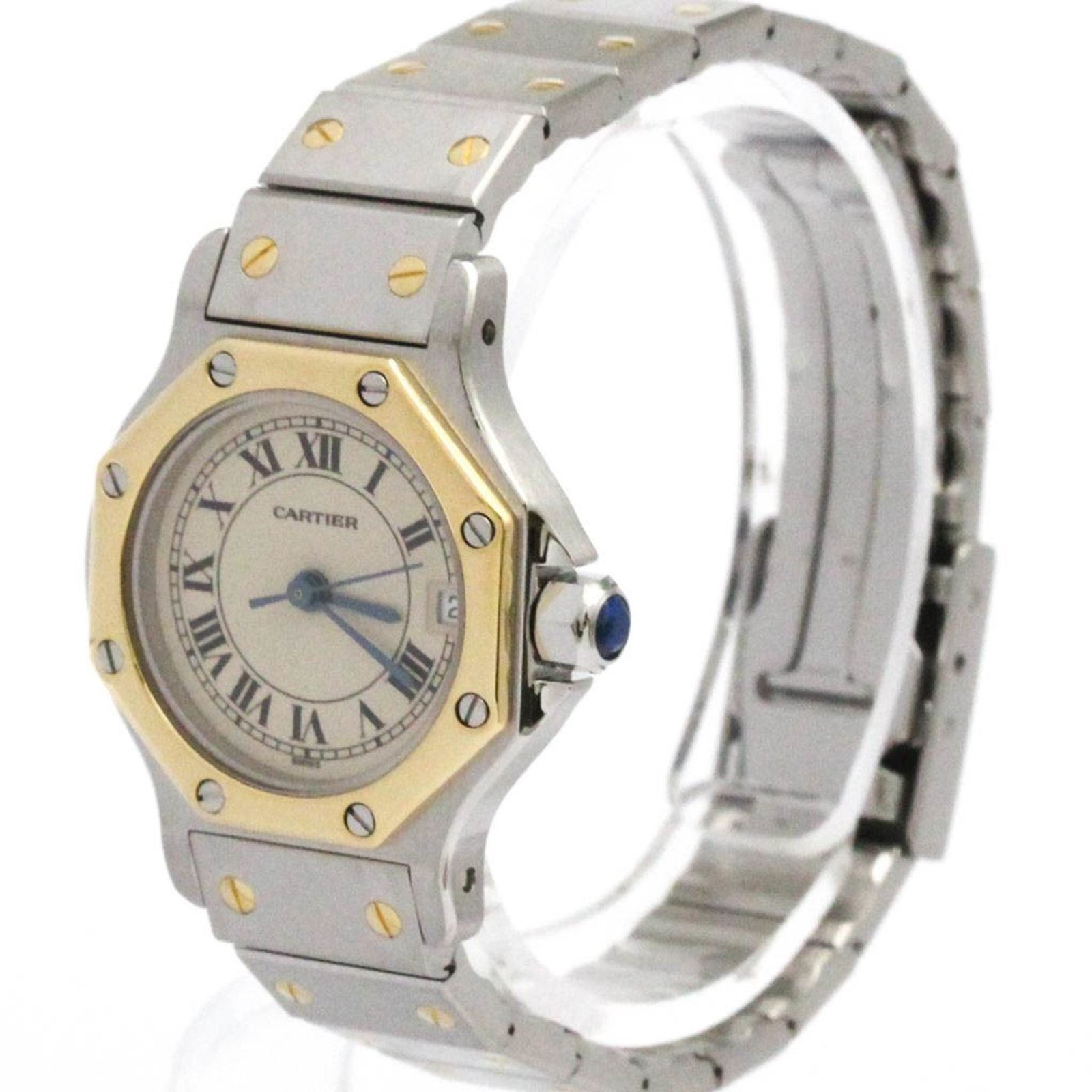 カルティエ CARTIER サントス オクタゴン SM K 18 ゴールド ステンレススチール クォーツ レディース 時計 187903 外装仕上げ済み