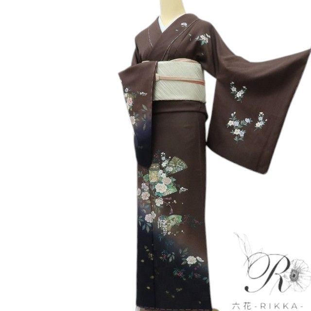 六花-RIKKA- 新品 さが美謹製 正絹 牡丹 桜 鼓 扇 仕付け糸付 トール