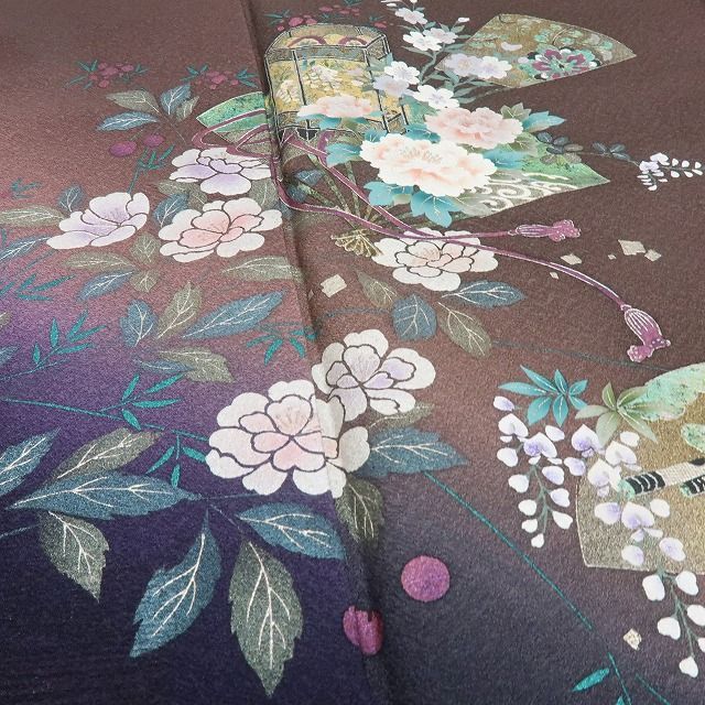 六花-RIKKA- 新品 さが美謹製 正絹 牡丹 桜 鼓 扇 仕付け糸付 トール