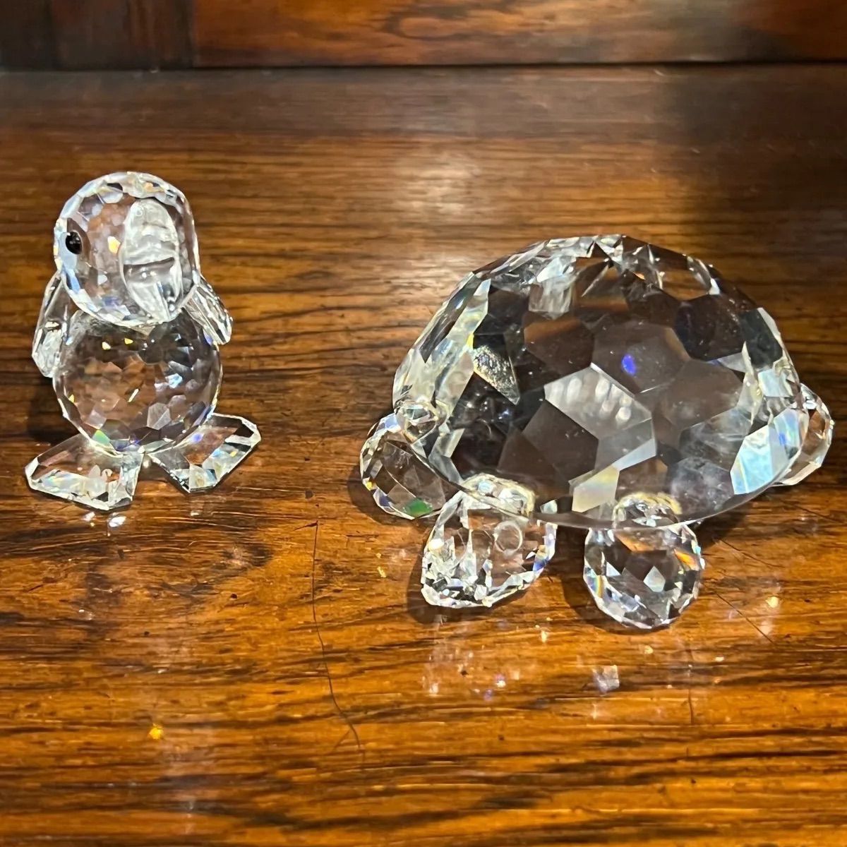 SWAROVSKI/スワロフスキー 亀・アヒル オブジェ・置物 キズ2個セット