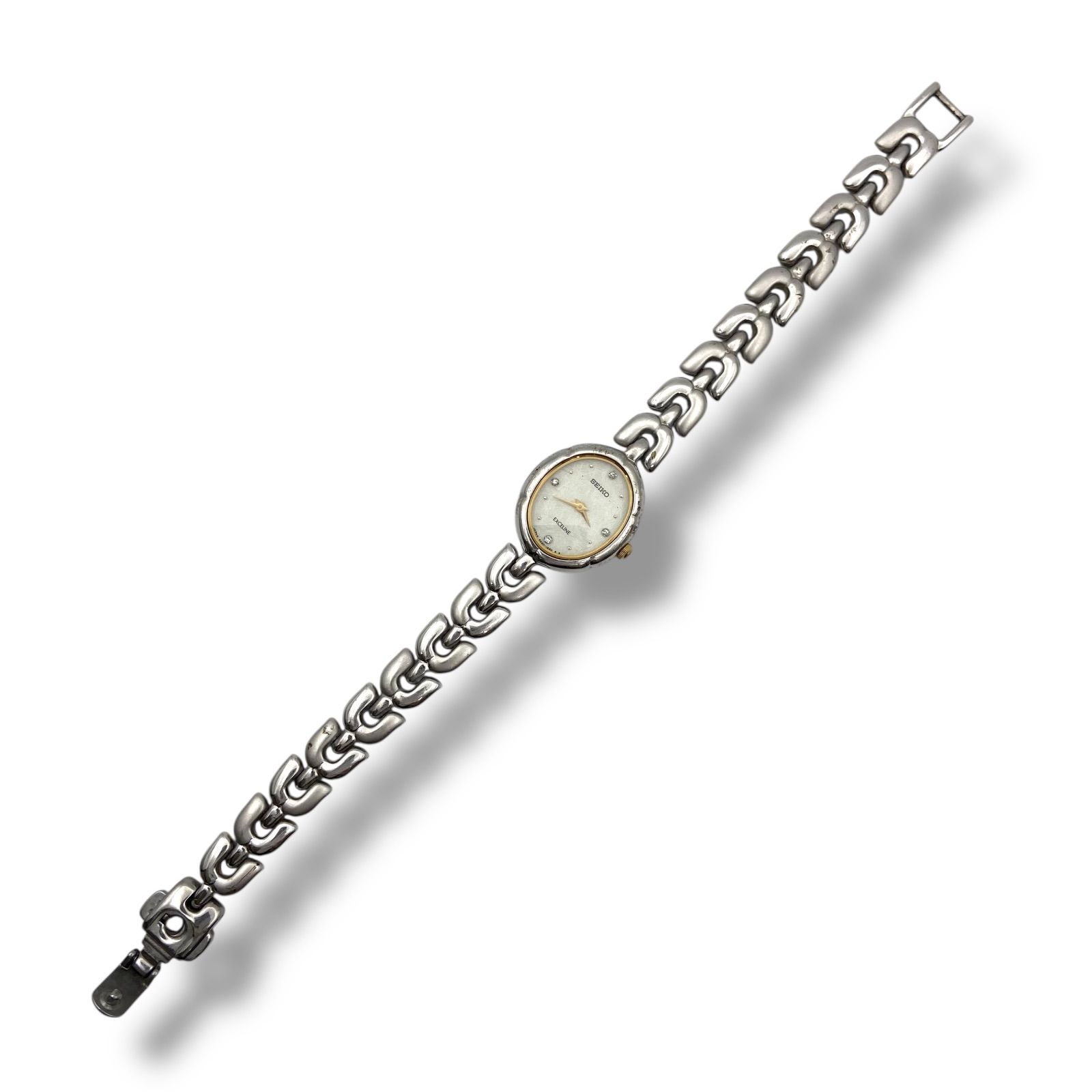 新品電池/稼働 セイコー エクセリーヌ 腕時計 4Pダイヤ クォーツ ts26