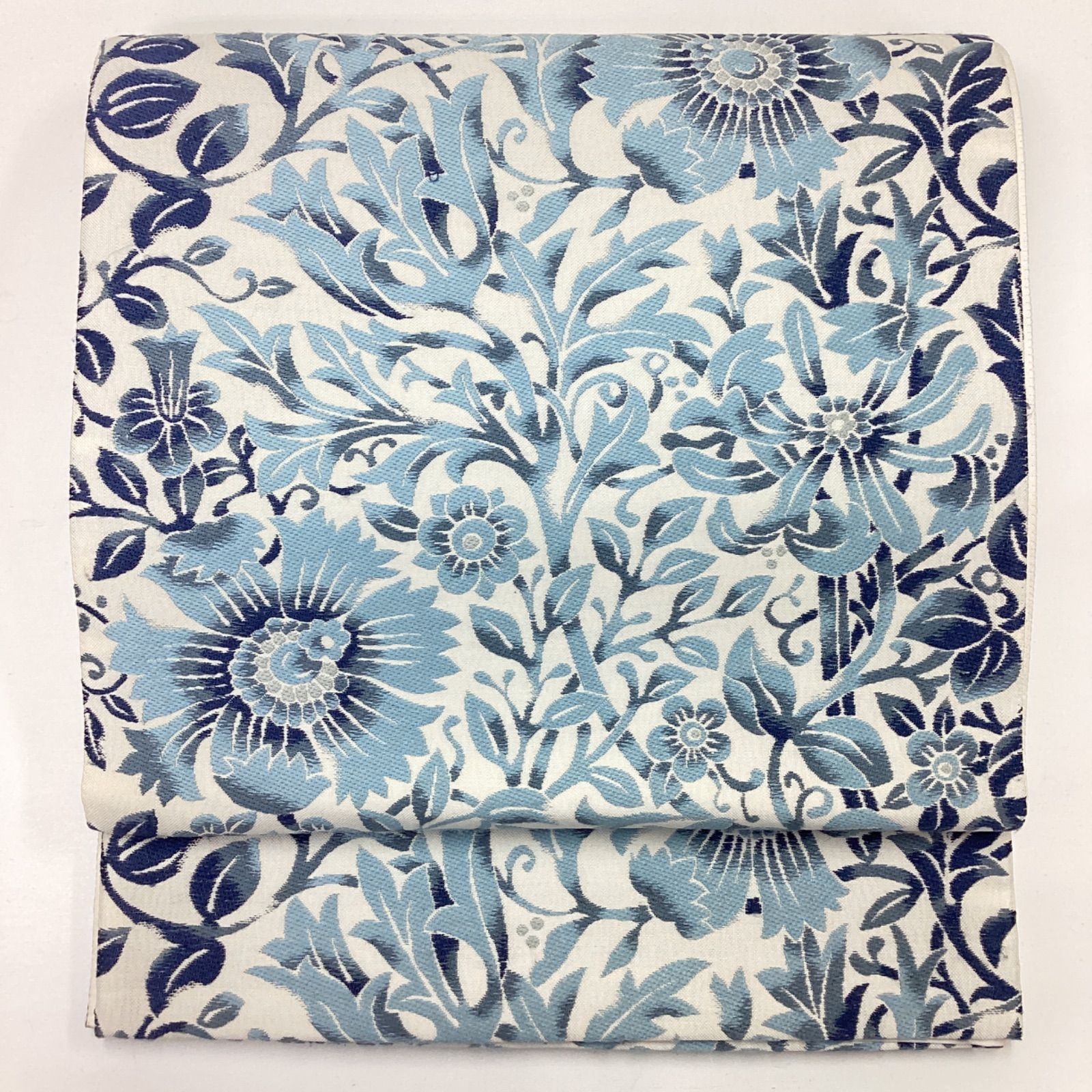 総手刺繍 正絹袋帯 袋帯 未使用 フォーマル 正絹 手刺繍 蘇州刺繍 引箔地 金色地 菊 草花