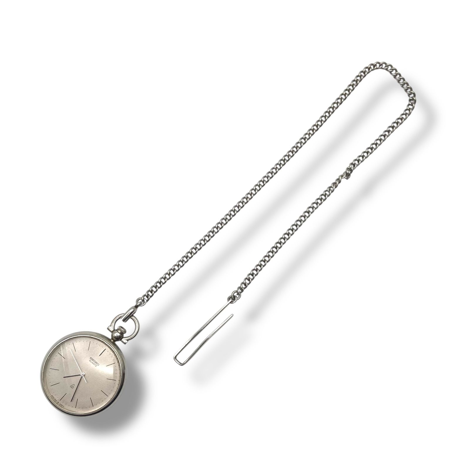 S*t様 昭和　懐中時計 新品電池/稼働 セイコー 懐中時計 クォーツ シルバー ビンテージ ts28