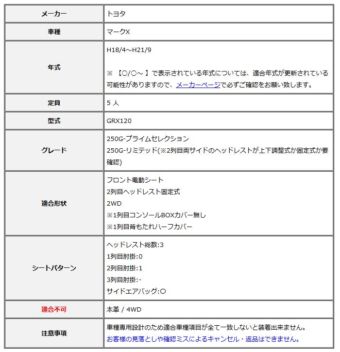 めー様☆確認用 Clazzio クラッツィオ シートカバー ONE ワン マークX GRX120 H18/4