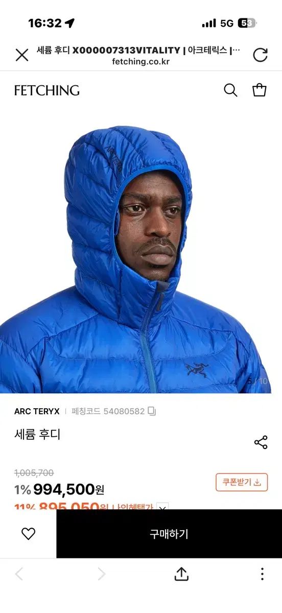 ARC TERYX アークテリクス セリウムダウン タグも 제거안한거 サイズは Lサイズ