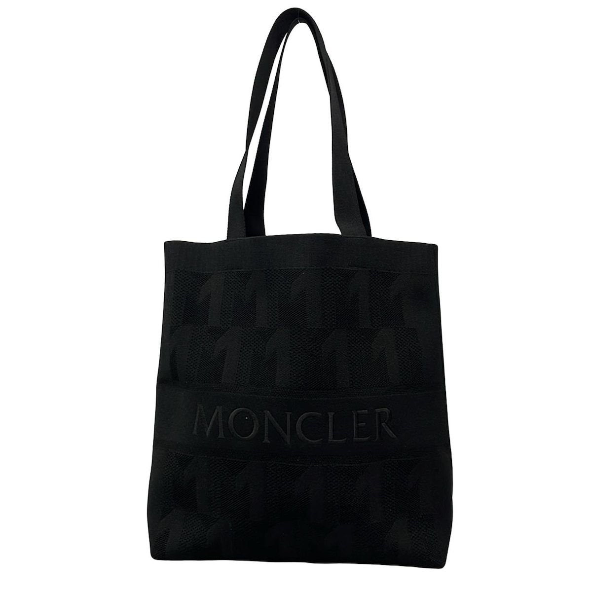 MONCLER ブラック KNIT TOTE トートバッグ 保存袋付き MONCLER(モンクレール) トートバッグ KNIT TOTE 黒 - メルカリ