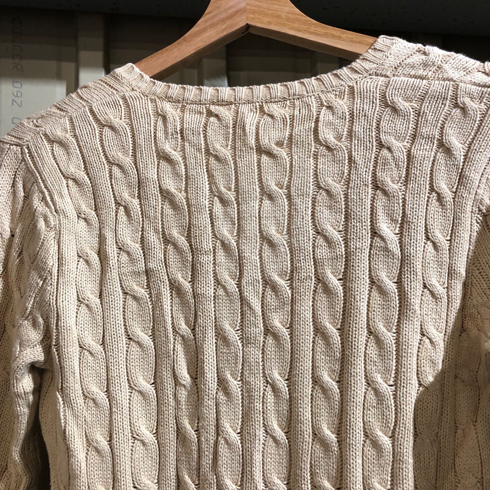 【美品✨】ポロバイラルフローレン　リブ編み長袖セーター ベージュ　ポニー刺繍 1040 Polo by Ralph Lauren セーター ベージュ S〜M ポロバイラル