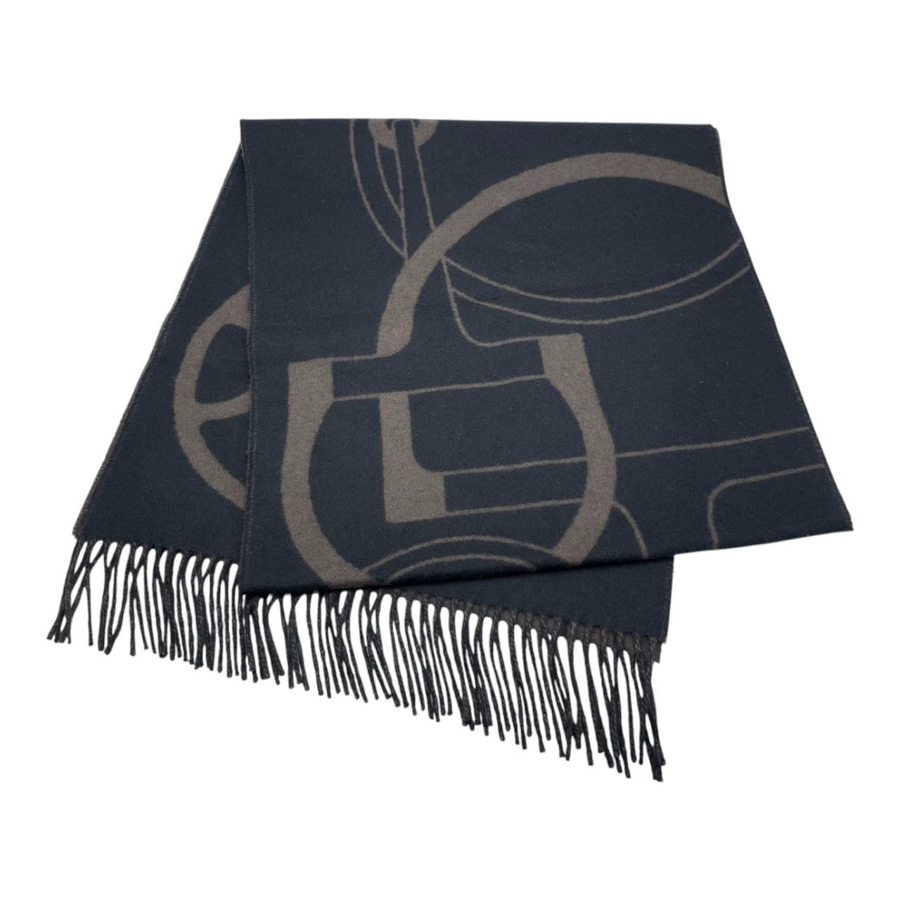 エルメス マフラー メタル・エケストル 40×170 ノワール / カフェ