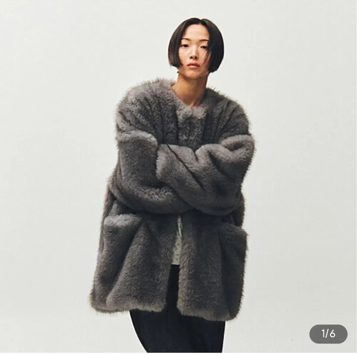 PLZPROJECT ミドル ファー ジャケット グレー