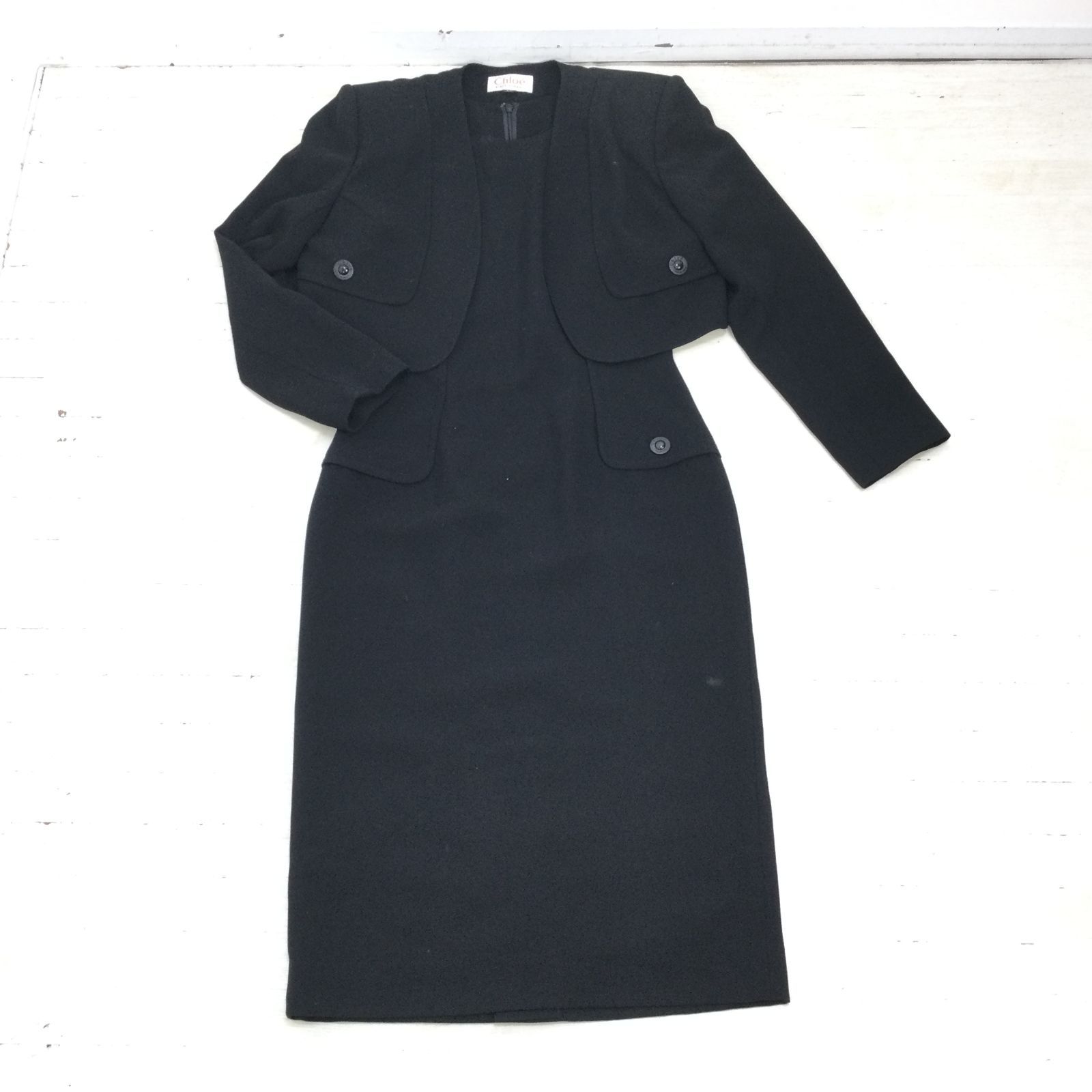 美品　Chloe クロエ　セットアップ　ワンピース　ブラックフォーマル　冠婚葬祭 美品】Chloe クロエ ブラックフォーマル 7号 喪服 高級 セットアップ