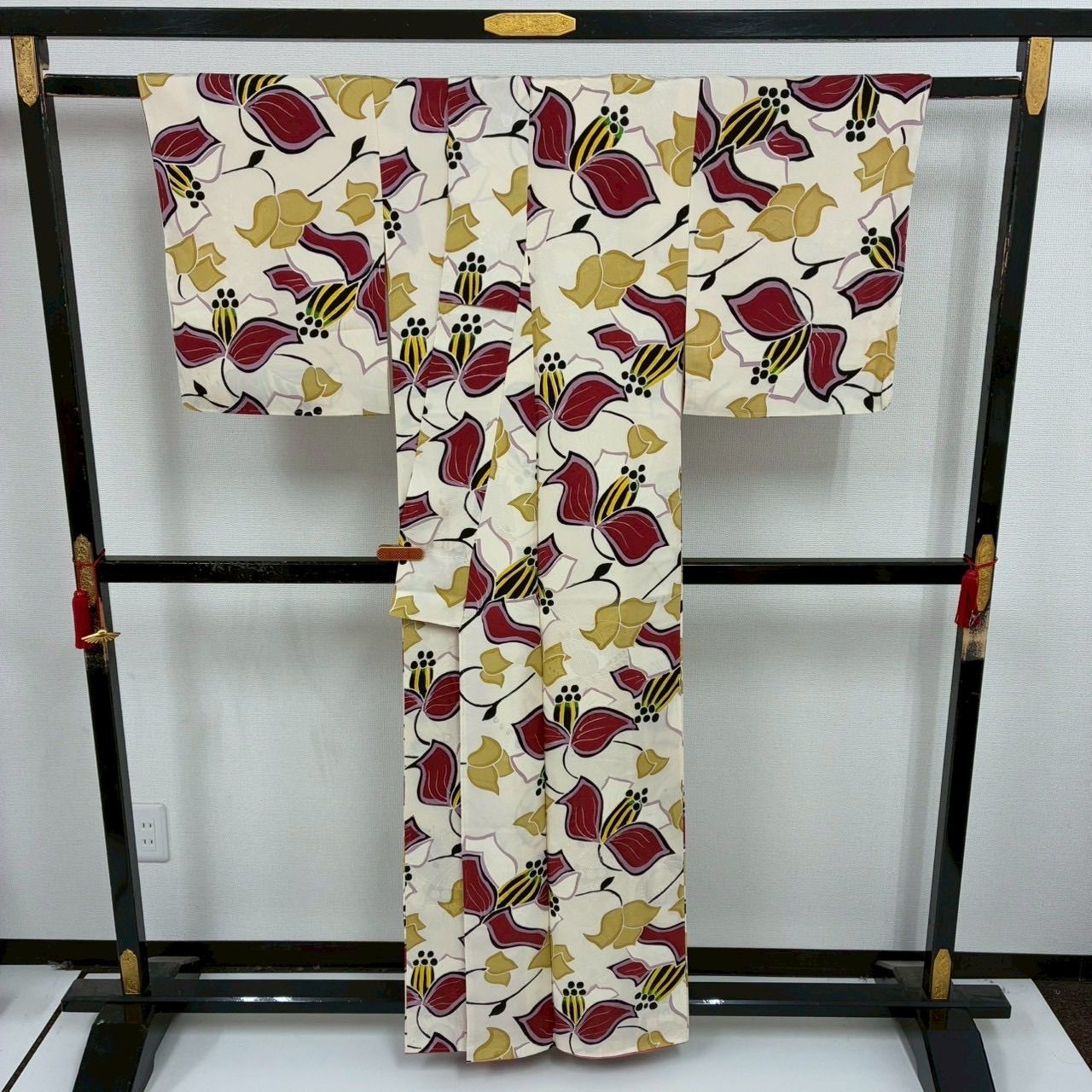 小紋 正絹 素敵な染め しつけ糸 袷 着物 MK-1780 - メルカリ