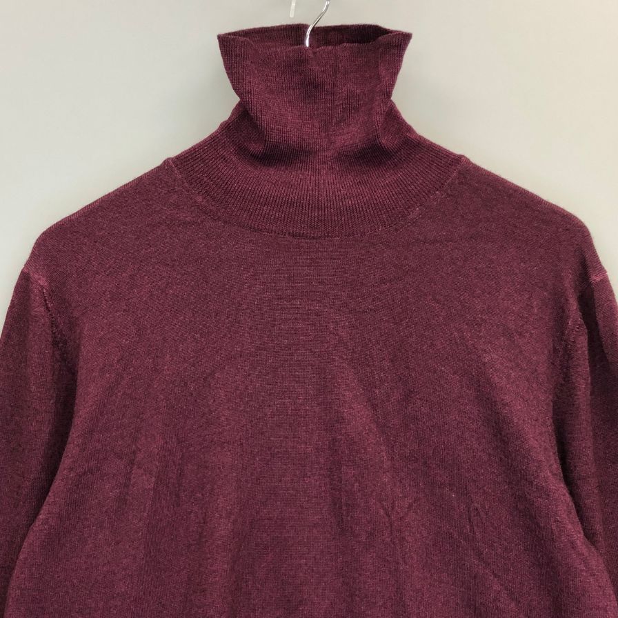グランサッソ ニット セーター タートルネック ウール カシミヤ混 メンズ ボルドー系 サイズ52 Gran Sasso AFB 15