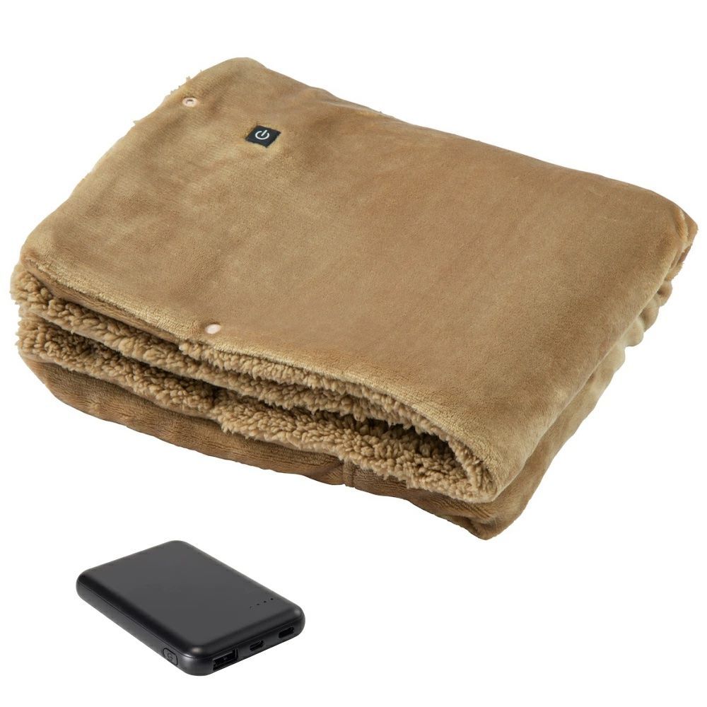 ☆お得な2台セット☆USBブランケット(キャメル色) ×2台.モバイル