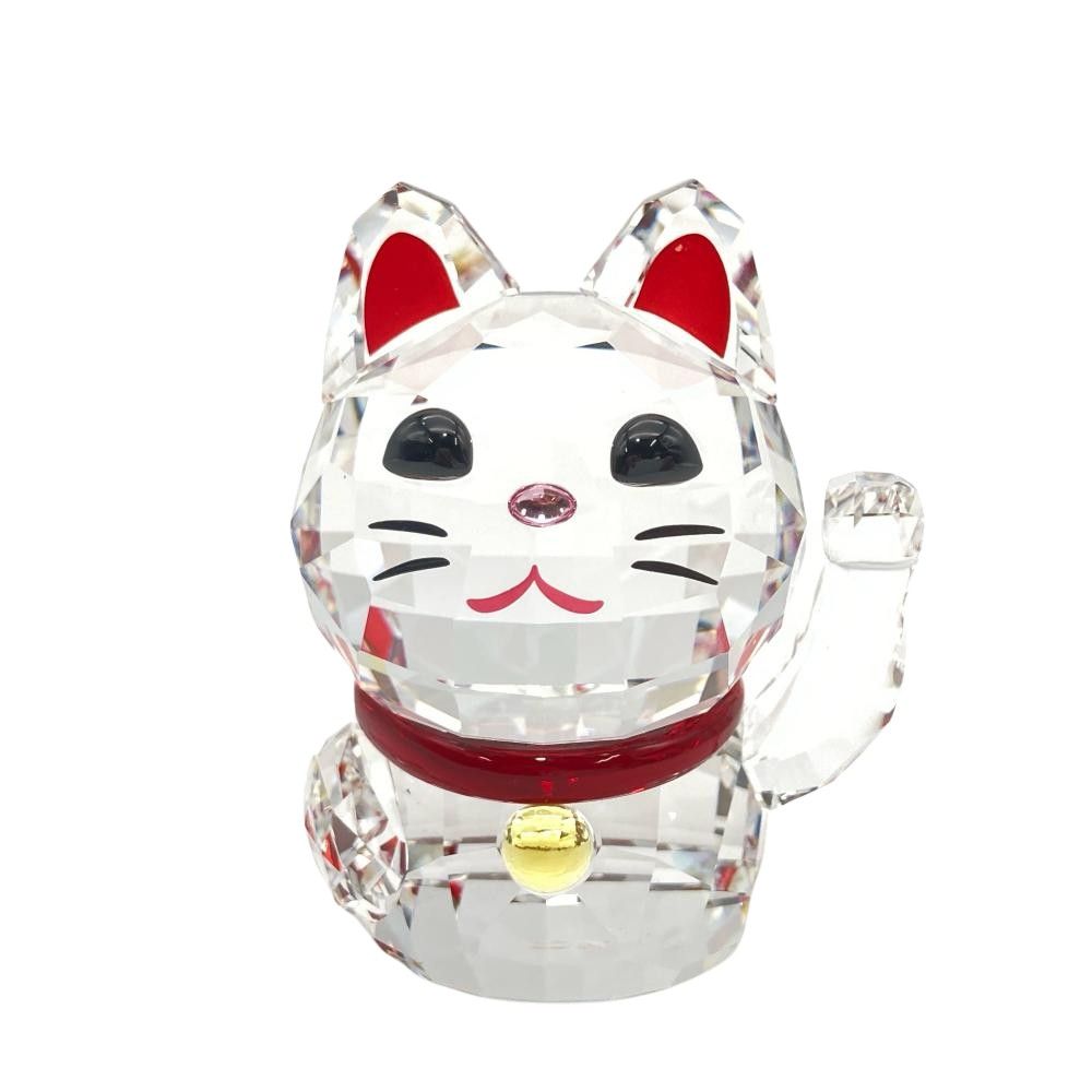 スワロフスキー SWAROVSKI ラッキーキャット 招き猫 オブジェ 置物