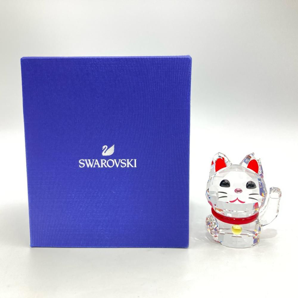 スワロフスキー SWAROVSKI ラッキーキャット 招き猫 オブジェ 置物