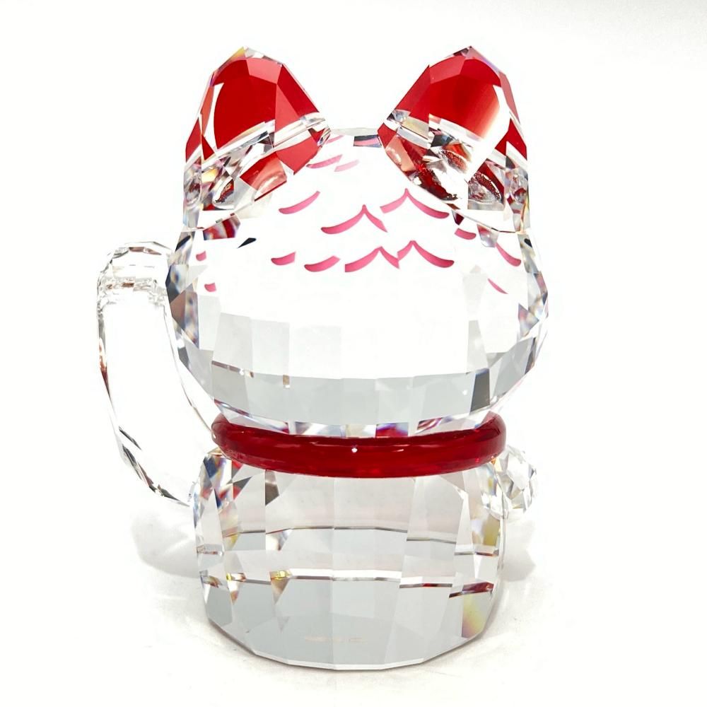  スワロフスキー SWAROVSKI ラッキーキャット 招き猫 オブジェ 置物 5301582 クリア リビング小物 置物 インテリア小物