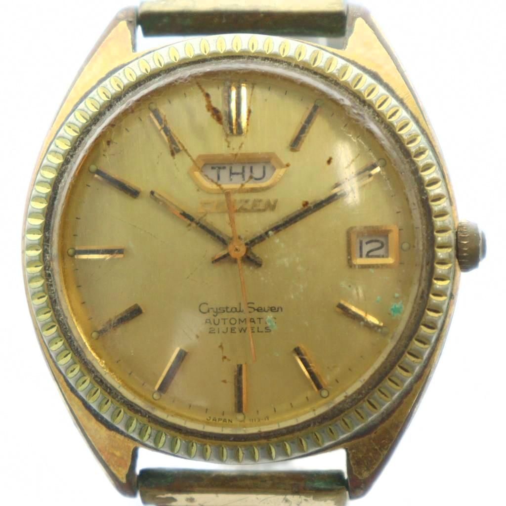 シチズン　クリスタル7 自動巻き　ゴールド CITIZEN Crystal Seven 21石 自動巻き 腕時計 ゴールド CITIZEN