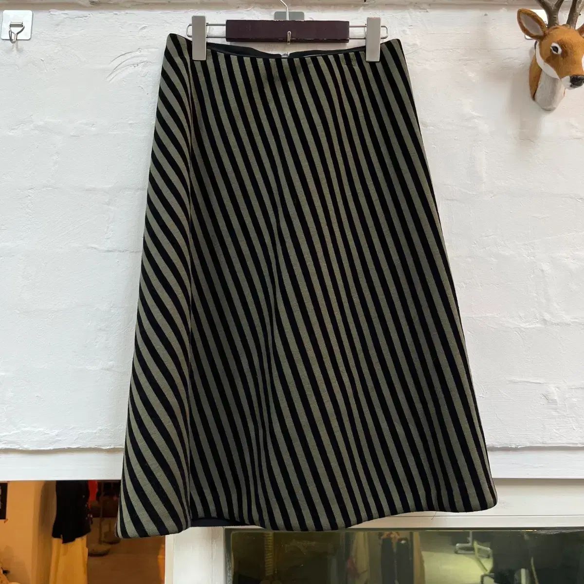 Chritian Wijnants カーキ ストライプ スカート ミディ丈 36