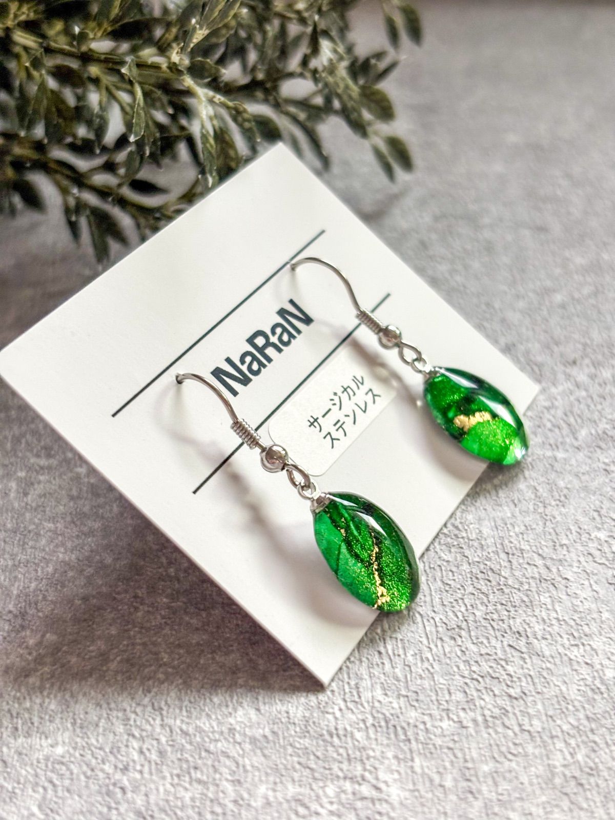 110≫アルコールインクアートminiピアス/イヤリング【nara】 - メルカリ