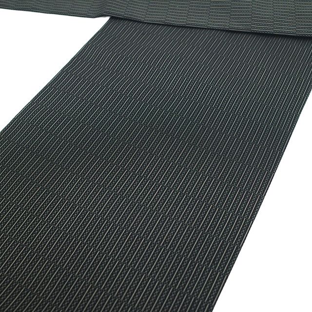 新古品】 夏物 名古屋帯 未使用 正絹 羅 全通 九寸 黒地 黒 白 変わり