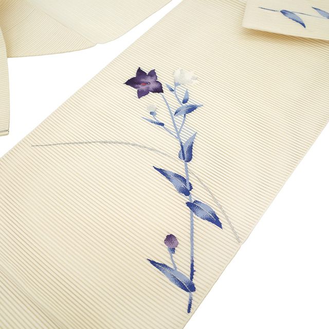 新古品】 夏物 名古屋帯 未使用 正絹 八寸 西陣 河村織物 絽綴れ 金