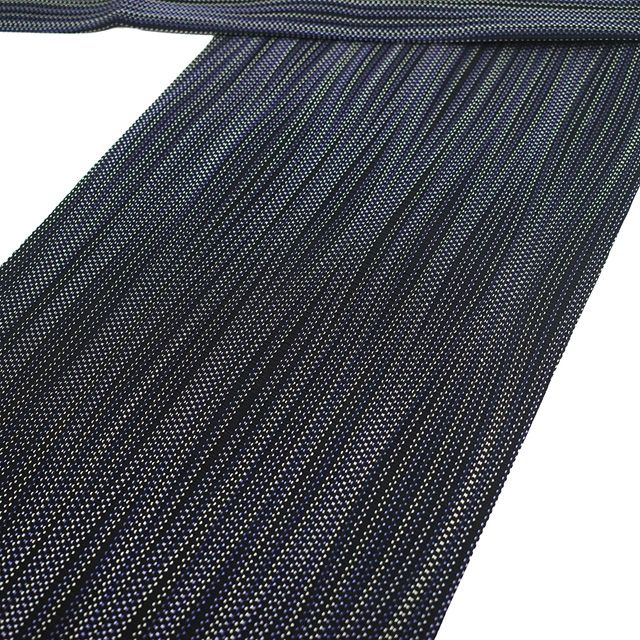 新古品】 夏物 名古屋帯 未使用 正絹 羅 全通 九寸 黒地 黒 紫 青紫 黄