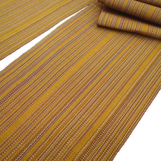 新古品】 名古屋帯 未使用 本場黄八丈 単衣帯 八寸 黄八丈 正絹 全通