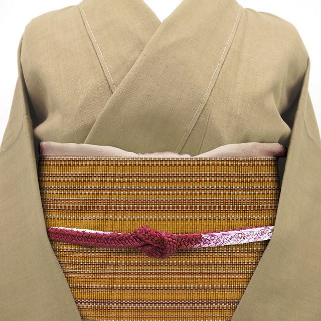 新古品】 名古屋帯 未使用 本場黄八丈 単衣帯 八寸 黄八丈 正絹 全通