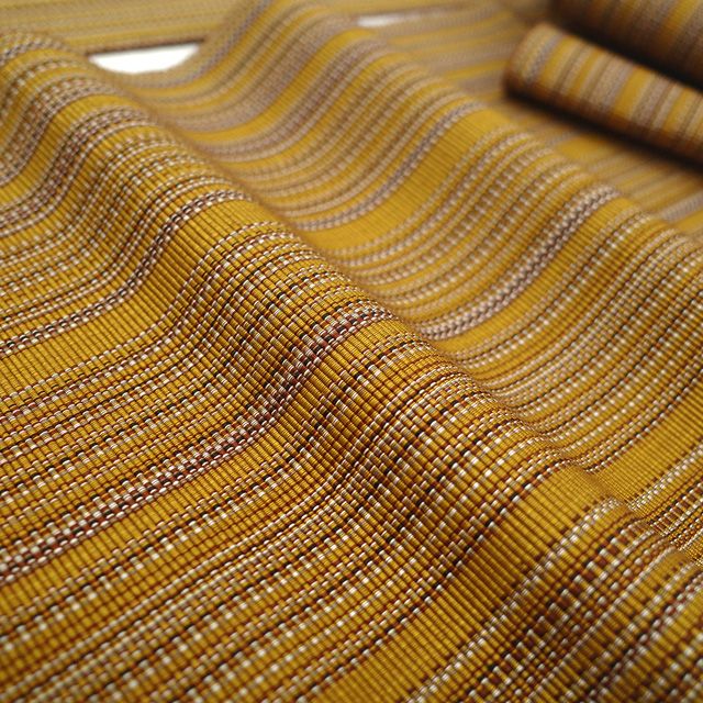 新古品】 名古屋帯 未使用 本場黄八丈 単衣帯 八寸 黄八丈 正絹 全通