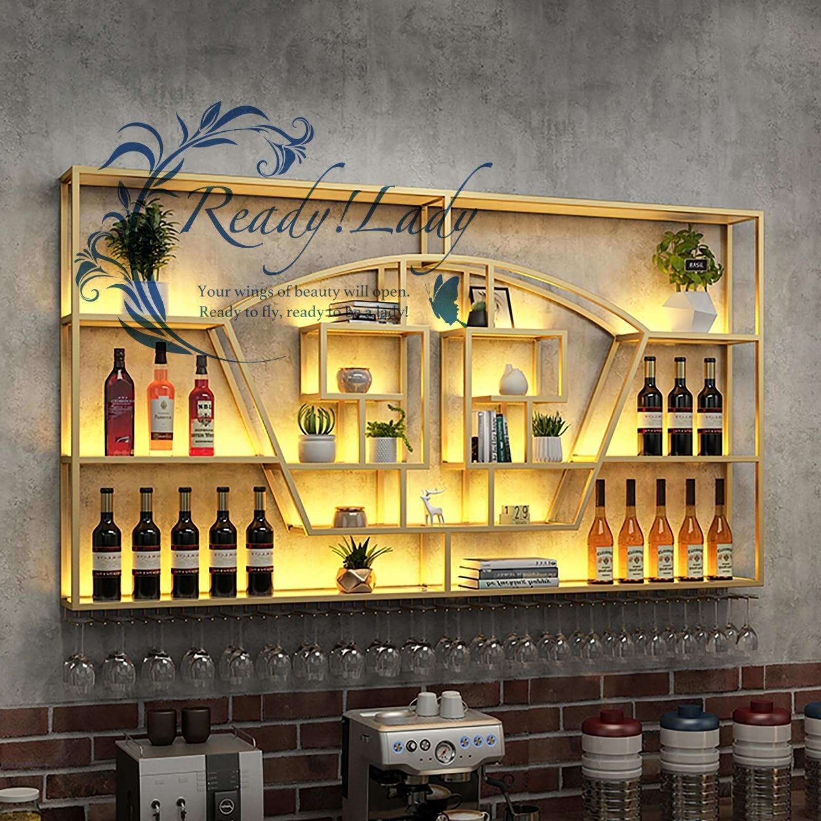 壁掛けワインラック セクタ新しい中国スタイル壁掛け大型ワインラック 酒 棚壁掛け式ワインラック 用壁掛けワインラック メタルワインホルダー 酒ラック壁掛け モダンな ボトルディスプレイシェルフ 棚ガラスホルダー付き G
