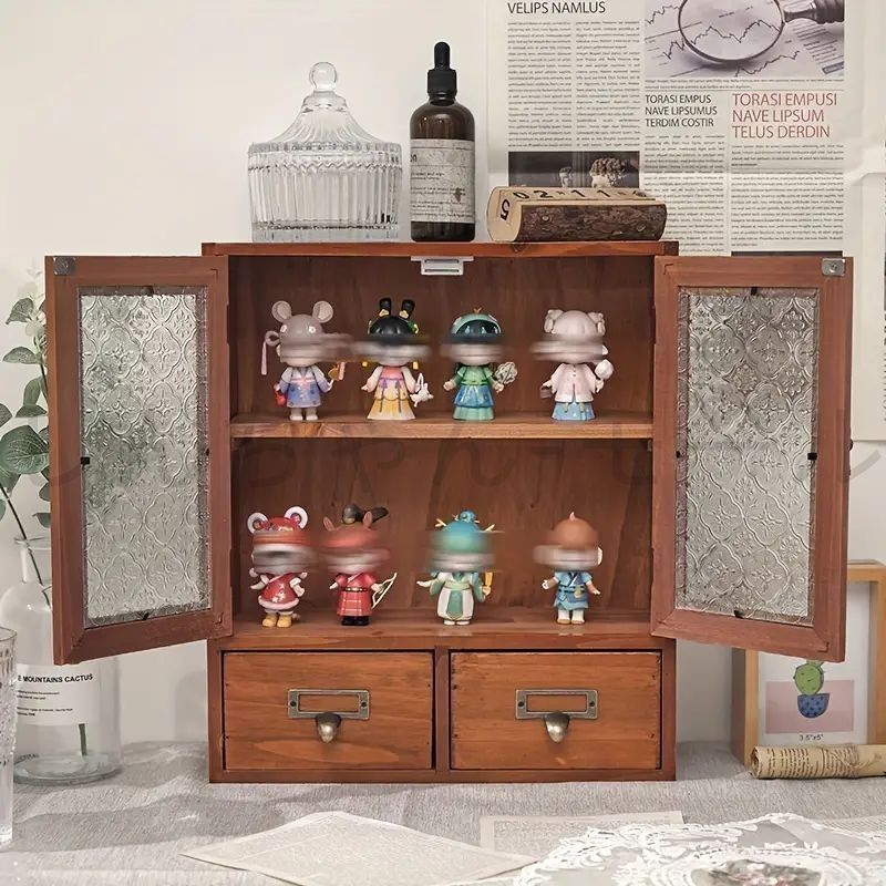 新品?未使用】ディスプレイ棚 木製キャビネット 収納 キャビネット 棚