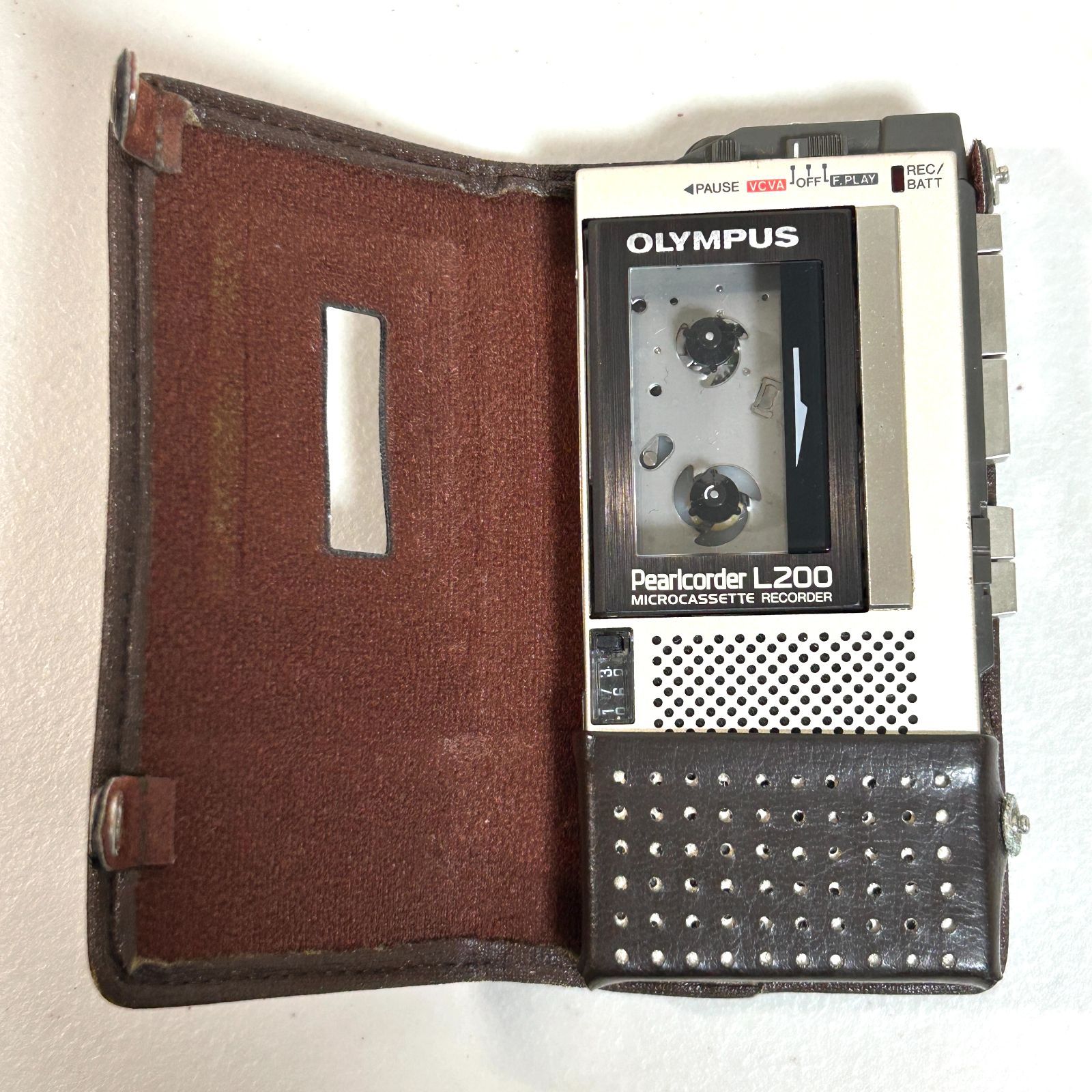オリンパス パールコーダー L200 マイクロカセット レコーダー レザー
